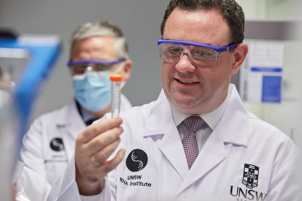 NSW Minister for Enterprise, Investment and Trade Stuart Ayres said a thriving NSW-based RNA industry will create high-priority jobs in the state. Photo: UNSW
